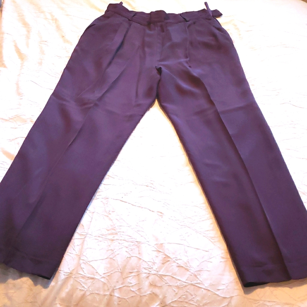 Eggplant 100% Silk Pantsuit